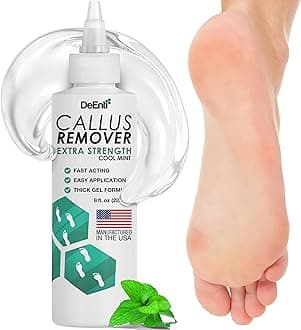 Callus Remover for Feet, Extra Strength Foot Callus Remover Gel, 8oz Salon Grade Home Pedicure Supplies for Dry Skin, Cracked Heel, Professional Strength Foot Care, Cool Mint