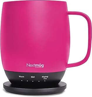 Nextmug - Temperature-Controlled, Self-Heating Coffee Mug (True Pink - 14 oz.), MMA-1122