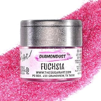 Fuchsia Edible Glitter for Drinks, Cocktails, Cake Decorating, Strawberries, Chocolates & More | No Taste | 4g | 100% Food-Safe | Kosher, Vegan, Gluten & Nut Free | DiamonDust by The Sugar Art …