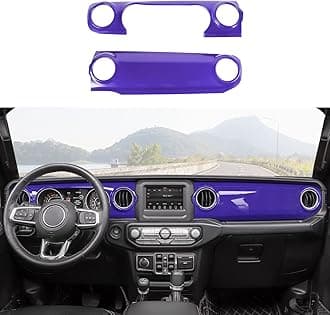 RT-TCZ Center Console Trim Cover Dashboard Control Panel Cover Decorative Interior Accessories for Jeep Wrangler JL JLU & Gladiator JT 2018-2022,Purple
