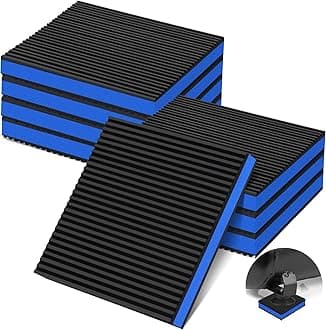8 Pack Anti Vibration Pads for Washing Machine 6"x6"x7/8", Sound Isolation Vibrating Pad Ribbed Rubber Damping Mat EVA Center for Air Compressors, Conditioner, Treadmill, HVAC Washer Dryer