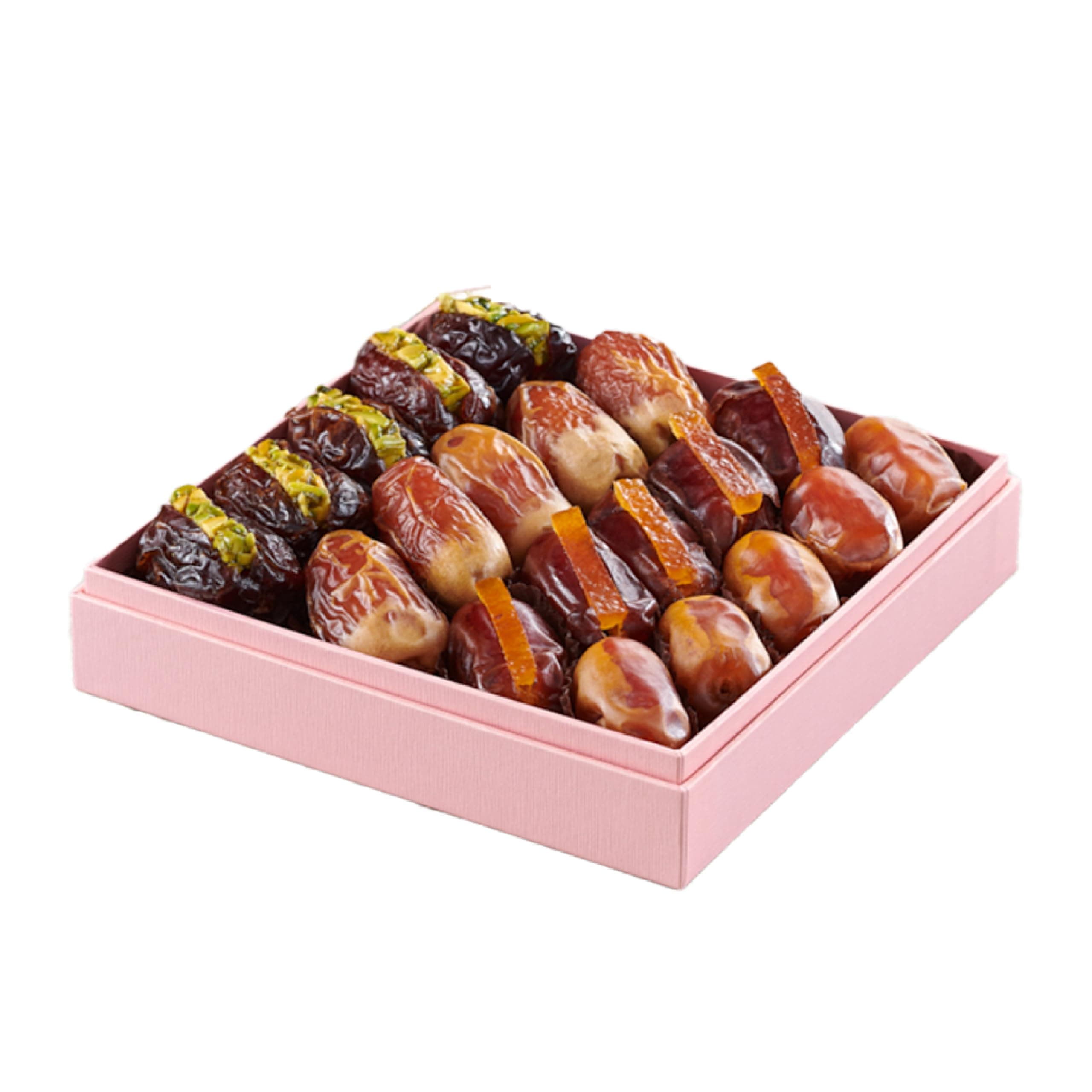 Pastel Petal Gift Set – Small Assorted Dates | Luxury Collection of Plain & Filled Organic Dates | Elegant Pink Gift Box