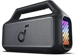 Anker Boom 2 Bluetooth Speaker, Outdoor Speaker with 80W, Subwoofer, BassUp 2.0, 24H Playtime, IPX7 Waterproof, Floatable, RGB Lights, Custom EQ, USB-C, Portable for Camping, Beach, Garden