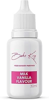 BAKE KING Milk Vanilla Flavour Essence for Baking Cakes Jams Jelies Cookies Ice Creams Shrebats (Milk Vanilla Flavour 30ml)