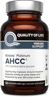 Quality of Life Labs 147926 Kinoko Platinum Ahcc Immune Support 60 Vegetarian Supplement
