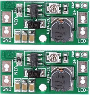 Jeanoko 2PCS LD24AJTA 2 PCS Adjustable LED Driver Board 20W DC6~25V LED PWM Controller DC-DC Step-Down Constant Current Converter