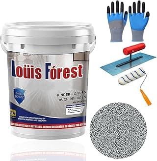 Epoxy Colored Sand Floor Paint, 2025 New Louis Forest Epoxy Floor Paint, High Gloss Marble Effect Garage Self-leveling Coating Wear-resistant and non-slip (0.5kg-White Hemp Gray)