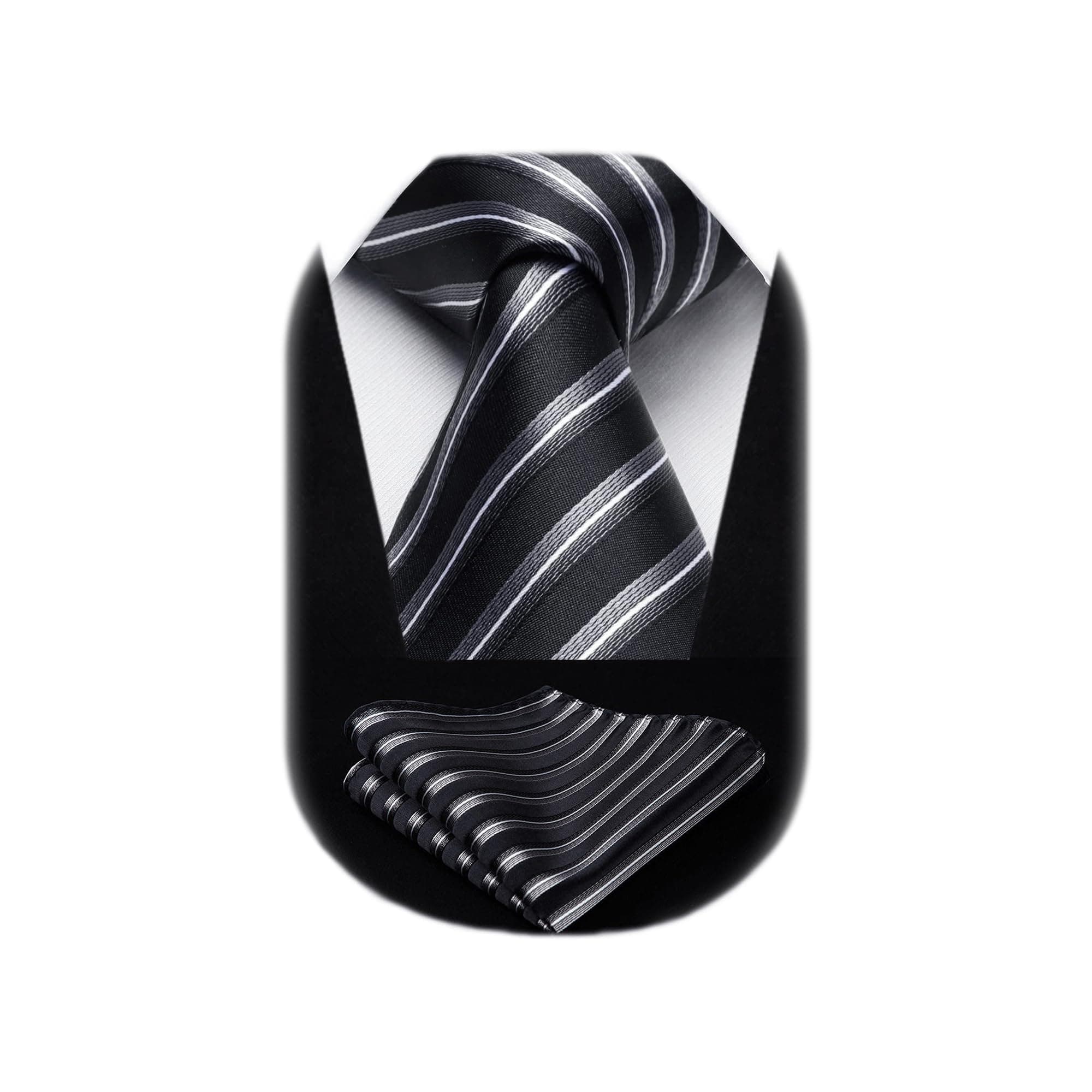 SetSense Men's Plaid Jacquard Woven Tie Necktie Set