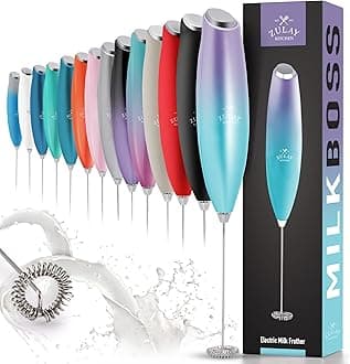 Zulay Powerful Milk Frother for Coffee with Upgraded Titanium Motor - Handheld Frother Whisk, Milk Foamer, Mini Blender and Electric Mixer Coffee Frother for Latte, Matcha, No Stand - Northern Lights