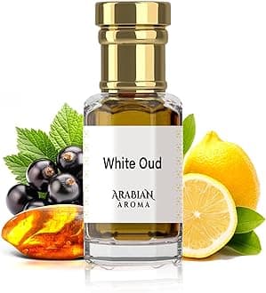 White Oud Attar | Citrus & Floral Fragrance with Amber & Musk | Long-Lasting Alcohol-Free | Oil-Based Sandalwood Attar | Itra Perfume for Men & Women | 100% Perfume for Men & Women (6ml)