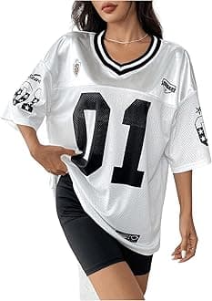 Floerns Women's Camo Print Team Sports T Shirts V Neck Basketball Jersey Tee Shirts