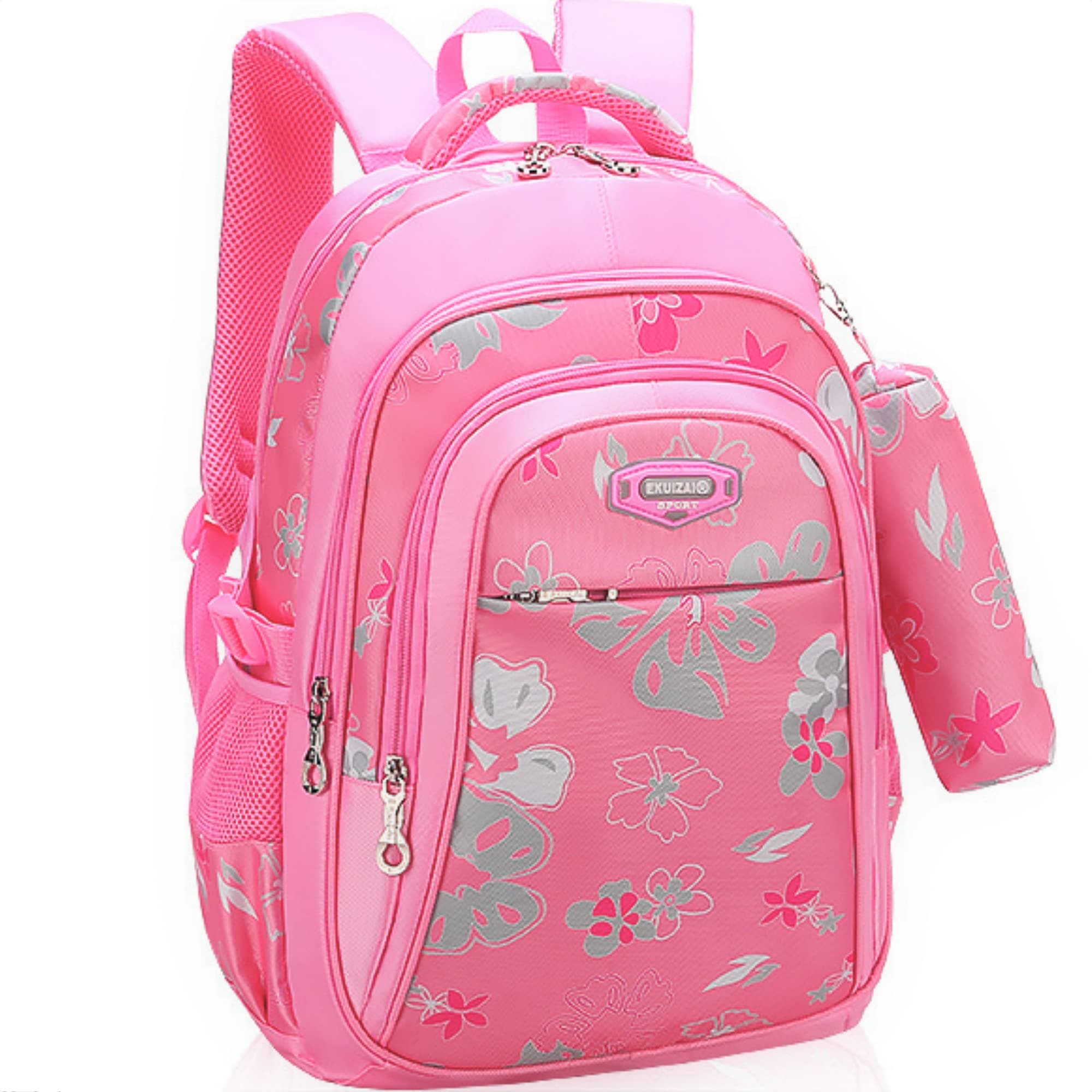 Kids Backpack for Girls with Pencil Case Trendy Backpack for School Water Repellent | Backpacks for Elementary or Kindergarten | Pink Bag 16" School Bag