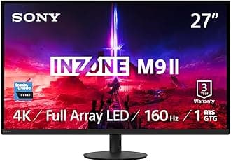 INZONE M9II 27" 4K Ultra HD PC Gaming Monitor: 2160p Resolution - 160Hz Refresh Rate - 1ms GTG - DCI-P3 95% Spectrum - Full Array LED - G-Sync - Adaptive Sync - VRR, Black