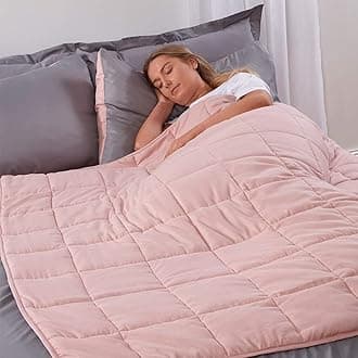 Brentfords Weighted Blanket 6kg for Adults Therapy Sensory Anxiety Autism Insomnia Stress Relief, Double - Blush Pink - 125 x 180cm - (Disclaimer Only suitable for age 3+ years)