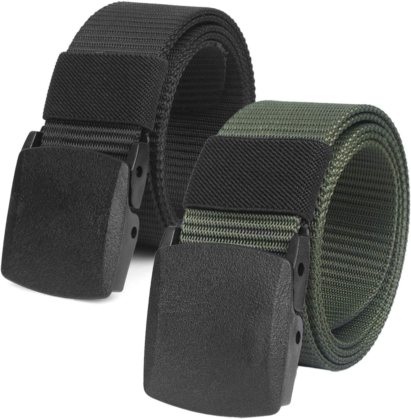 2 Pack Mens Canvas Nylon Belts