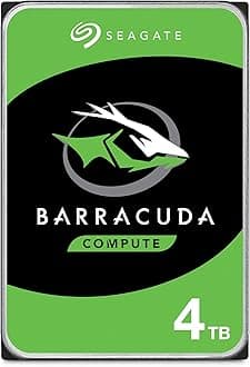 Seagate BarraCuda 4TB, Internal Hard Drive, 3.5 Inch, SATA, 6GB/s, 5.400 RPM, 256MB Cache, for Computer Desktop PC, FFP (ST4000DMZ04)
