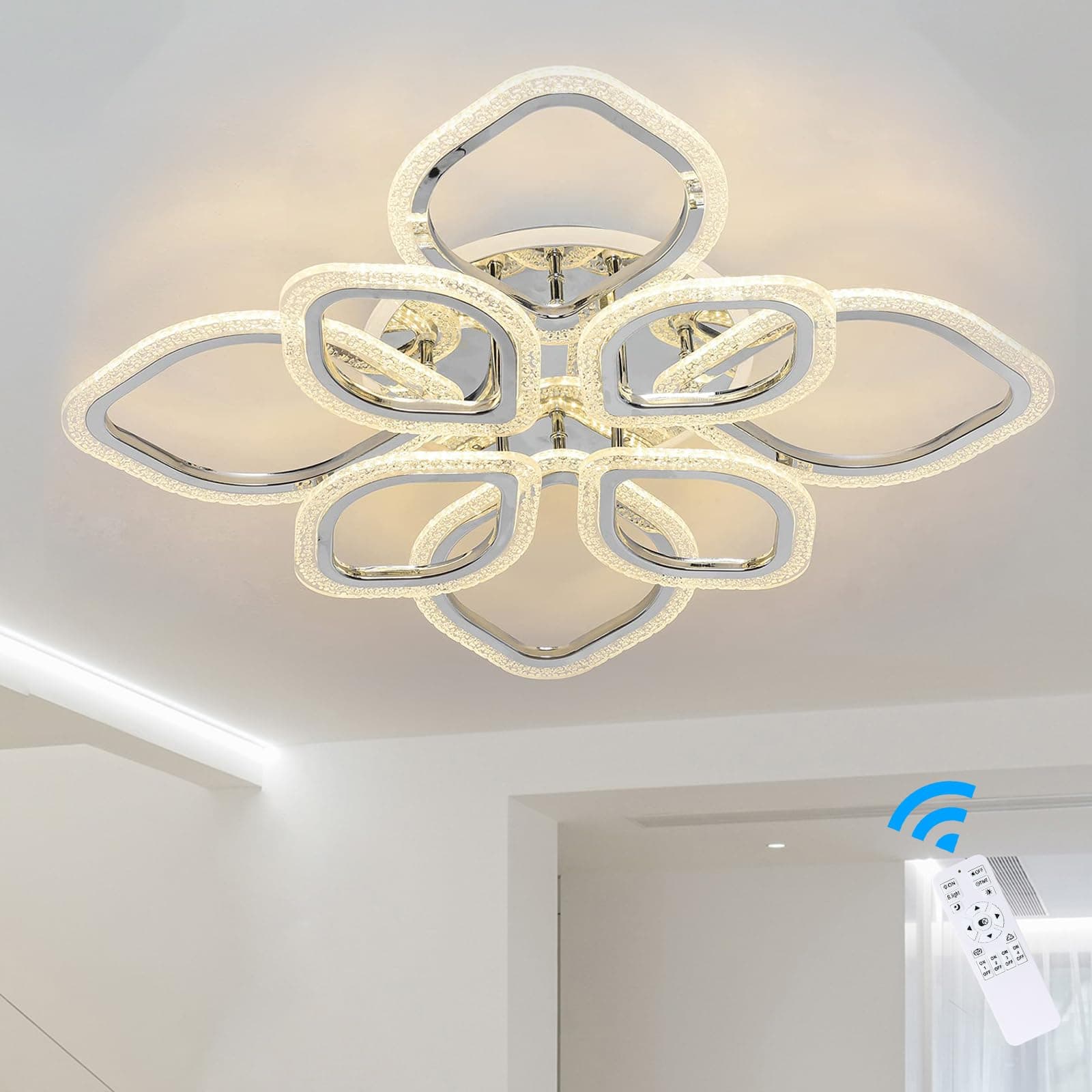 Qcyuui 100W Acrylic Dimming Close to Ceiling Lighting