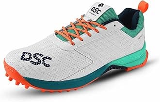 Jaffa 22 Cricket Shoes | Color: Sea Green/Fluro Orange | Size: 10UK/11US/44EU | for Mens & Boys | Material: Mesh | Breathable Mesh | Non-Slip Sole for Improved Durability for Stability