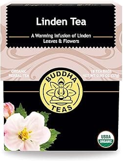 Organic Linden Tree Flower Tea - Kosher, Caffeine-Free, GMO-Free - 18 Bleach-Free Tea Bags