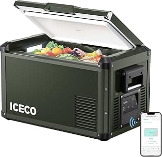 ICECOVL35 ProS 12V Refrigerator, Portable Fridge Freezer with SECOP Compressor, 35L Car Fridge Powered by AC/DC, 0℉-50℉, Electric Cooler for Car, Camping, Home, Travel [Olive Green Edition]