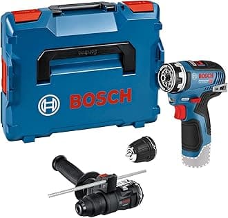 12V System Cordless Drill Driver GSR 12V-35 FC (incl. 1x Rotary Hammer Attachment, 1x Drill Chuck Attachment, Auxiliary Handle, L-BOXX)