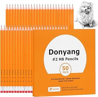 50 Pack #2 Pencils, Pre-Sharpened Pencils with Erasers, Bulk Yellow Graphite Pencils for School Teacher Supplies Office Essentials Desk Accessories, No 2 HB Pencil for Writing Drawing Sketching Gifts