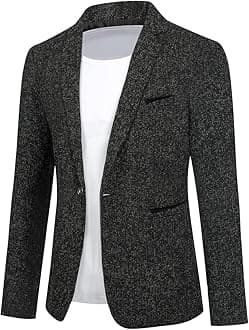 Allthemen Mens Casual 1 Button Blazer Slim Fit Blazer Jacket Lightweight Suit Jackets