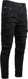 Men's Slim Fit Jeans Stretch Ripped Skinny Jeans for Men, Fashion Straight Leg Comfort Flex Waist Casual Pants