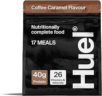 Black Edition High Protein Complete Meal Replacement, 17 Meals, Coffee Caramel Flavour, 40g of Protein Per Serving, Ready Meals, Vegan Protein Powder, Gluten-Free, Non-GMO