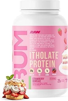 RAW Whey Isolate Protein Powder, Strawberry BumCake (CBUM Itholate Protein) - 100% Grass-Fed Sports Nutrition Powder for Muscle Growth & Recovery - Low-Fat, Low Carb, Naturally Flavored - 25 Servings