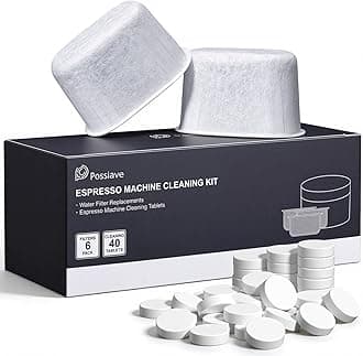 Espresso Machine Cleaning Tablets and Filters for Breville Espresso Machines (40 Tablets + 6 Filters) - 1.5 Gram Cleaning Tablets & Replacement Water Filter - Espresso Cleaner Accessories