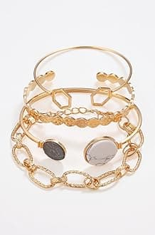 Shining Diva Fashion Latest Stylish Multilayer Gold Plated Bangle Bracelet for Women and Girls
