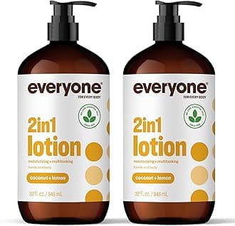 Everyone Nourishing Hand and Body Lotion, 32 Ounce (Pack of 2), Coconut and Lemon, Plant-Based Lotion with Pure Essential Oils, Coconut Oil, Aloe Vera and Vitamin E