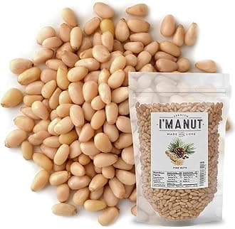 Premium Raw Pine Nuts 8oz Non-GMO, No Additives Batch Tested Gluten & Peanut Free, Resealable Pouch for Freshness, Unsalted Pine Nuts - Perfect for Pesto, Salads, Gourmet Cooking and Baking