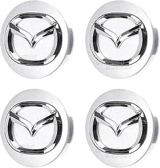 56mm Wheel Hub Center Cap with Logo Emblem ABS Material Compatible with Mazzda Accessories(Mzd Chrome)