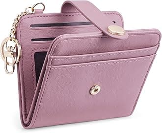 Slim Wallet for Women,RFID Blocking Bifold Credit Card Holder with Zipper Coin Pocket,ID Window,Keychain