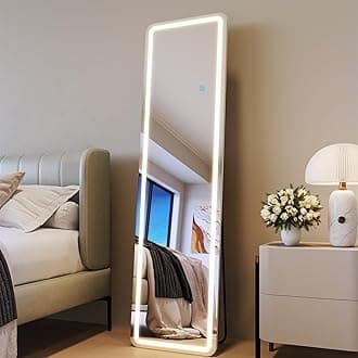 Full Length Mirror with LED Lights, LED Mirrors Full Length Floor Mirror Full Body Mirror for Bedroom Wall Mounted Free Standing