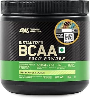 Optimum Nutrition BCAA, 5g BCAAs in 2:1:1 Ratio, 30 servings, For Muscle Recovery & Endurance, Intra workout, Informed Choice certified (250gm, Green Apple)
