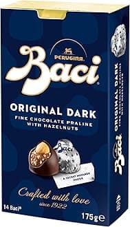 Baci Original Dark Bijou, Chocolate Truffles with Hazelnut, Gluten Free, Box, 175 g (Pack of 1)
