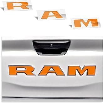 RAM Tailgate Emblem Overlay Decal Stickers 2025-2026 Ram 1500 (Color: Orange)
