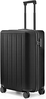 NINETYGO Carry on Luggage, Airline Approved, 22-Inch Hard-Shell Suitcases with Spinner Wheels for Travel, Kids Luggage for Boys, 22 X 14 X 9 Inches (Midnight Black), Midnight Black, Small, Carry on