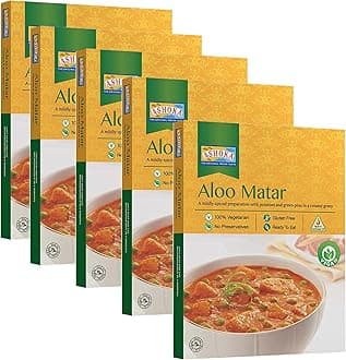 Instant Meals 1932, All-Natural Vegan Potatoes & Peas, Kosher Certified Microwaveable Meals, Ready to Eat Indian Food, Aloo Matar, Flavorful Lunch Meal, No Preservatives, Pack of 10