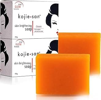 Kojie San Face & Body Bath Soap - Safe & Natural Soap for Men and Women for Glowing, Hydrated, and Beautifully Fresh Skin (2 X 65g Bars)