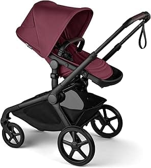 Kangaroo All-Terrain Single-to-Double Tandem Stroller for Infant and Toddler, for Up to Three Kids, XL Wheels, One-Hand Operation, Large Bassinet, XL Underseat Storage (Dark Cherry)