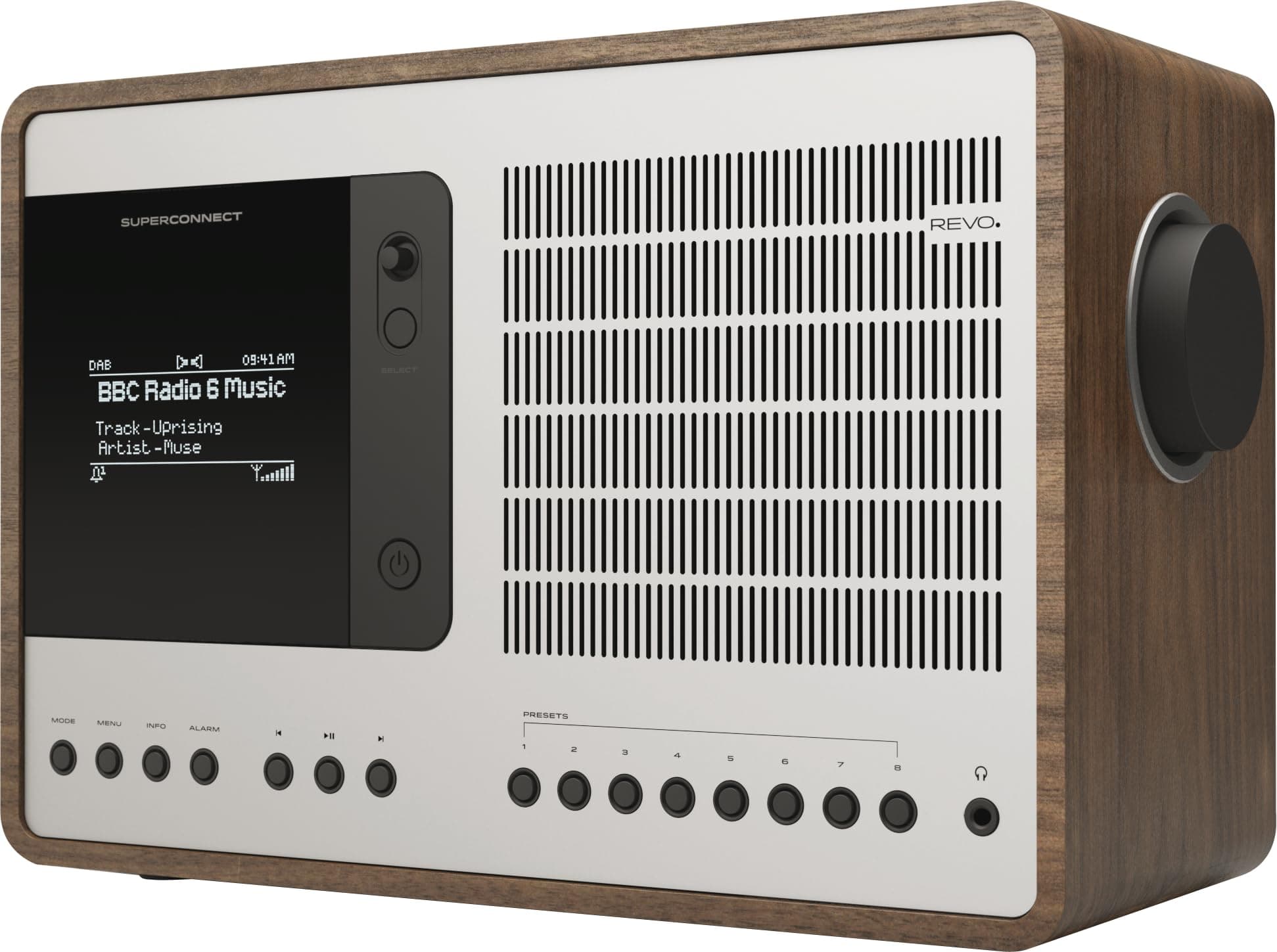 Revo SuperConnect - Multi-Format Deluxe Table Radio with DAB/DAB+/FM, Internet Radio, Spotify Connect, DLNA streaming and Bluetooth aptX Wireless Connectivity