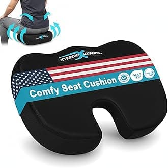 Seat Cushions | Office Chair Cushions for Desk, Car, Wheelchair| Ergonomic Memory Foam Seat Cushion for Support & Comfort | Helps Improve Sitting Posture for Work & Body Relief