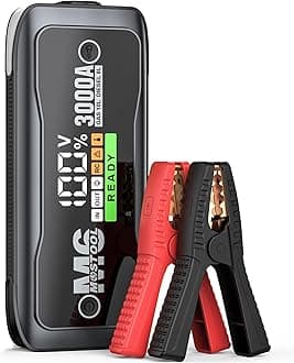 MOSTOOL M6 Car Jump Starter 3000A, 12V Portable Battery Booster with LED Display, Fits Up to 10.0L Gas and 8.0L Diesel Engines