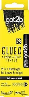 Glued 4 Brows & Edges Tinted Gel 2 in 1 16ml, Buildable Colour Dark Brown to Black, Screaming Hold Brow Gel, Eyebrow Gel for Long-Lasting Looks, Vegan Formula*, Naturally-Derived Ingredients**