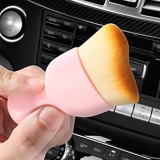 ESEWALAS Car Windshield Cleaning Tool,Soft Bristle Cleaning Brush,Auto Detail Brush Car Dash Duster Brush Interior Duster,Car Interior Cleaning Brush Dusting Brush (Pink)
