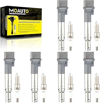 Set of 6 Ignition Coils Pack UF616 022905715E & 6 PCS Iridium Spark Plugs Compatible with Audi Q7 Volkswagen Atlas CC Passat Touareg Porsche Cayenne - 3.6L V6 Replace GN10443 022905715A